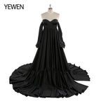 Soft Satin Long Shoulderless Pregnancy Woman Baby Shower Maternity Dresses Photoshoot Gown SY220701