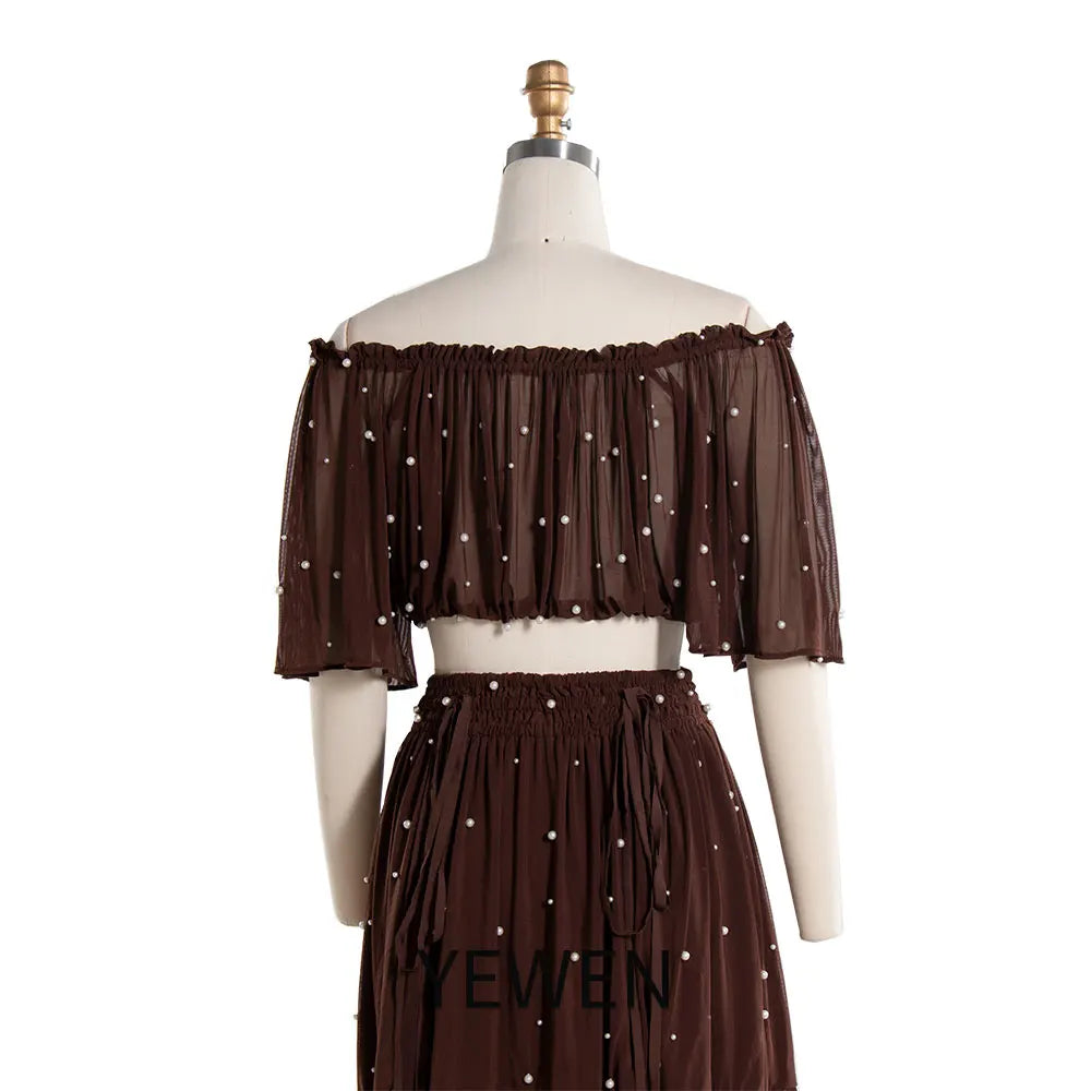 Soft Stretchy Mesh 2 Piece Set Dress for Photo Shoot Woman Maxi Dress Photography Props SY240070