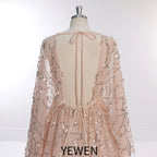 Sparkle See Through Long Sleeves Bohemian Dress for Photo Shoot Maternity Gown for Baby Showers Plus Size Sunnderly SY231034