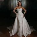 Sparkling Simple Off Shoulder Lace Mermaid Sleeveless Wedding Dresses Luxurious Sexy Sweetheart Floor Length Bridal Gown 2023-payinti