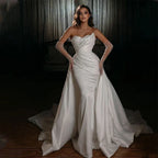 Sparkling Simple Off Shoulder Lace Mermaid Sleeveless Wedding Dresses Luxurious Sexy Sweetheart Floor Length Bridal Gown 2023-payinti