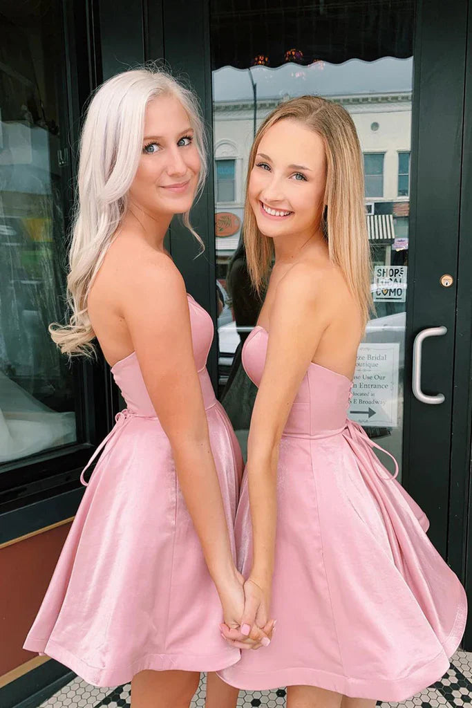 Homecoming-Kleider mit herzförmigem Ausschnitt und Taschen SYH76 
