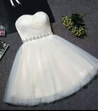 Trägerloses Homecoming-Kleid mit herzförmigem Ausschnitt, errötendes Rosa, kurzes Ballkleid PD304