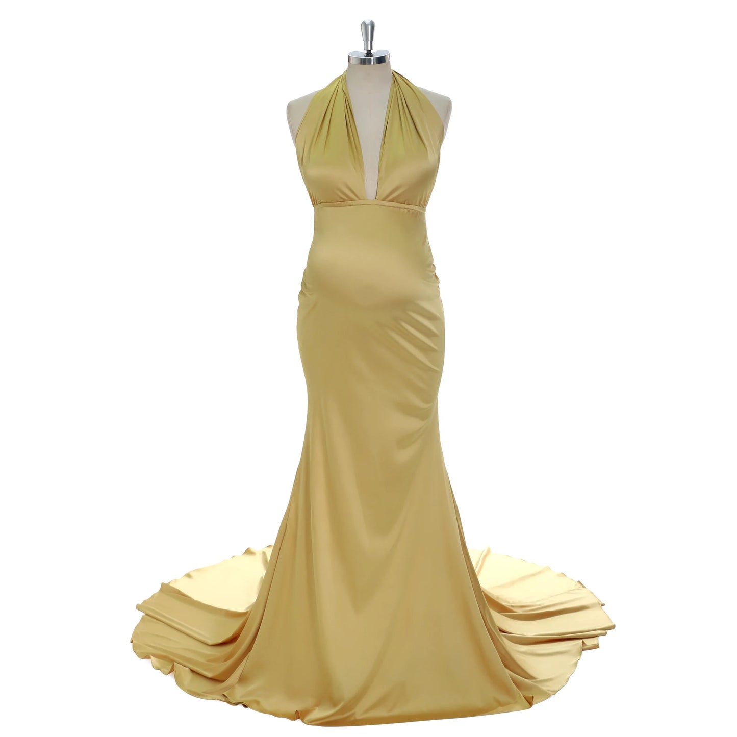 Dehnbares Meerjungfrauen-Umstandskleid aus Satin für Fotoshootings, Umstandskleid, Fotografie-Requisiten, Sunnderly SY240004 
