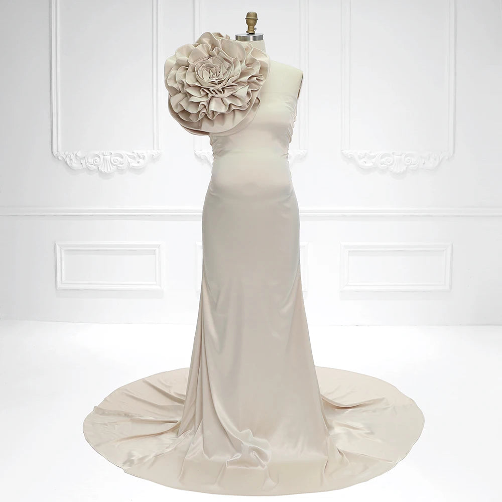 Dehnbares Umstandskleid aus Satin im Meerjungfrauenstil für Fotoshootings, Outfit für Schwangere, SY230734 