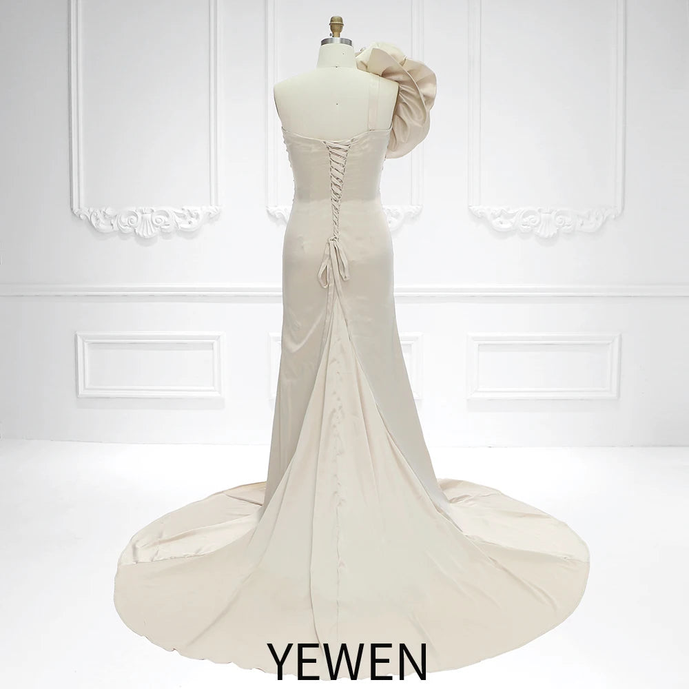 Stretchy Satin Mermaid Style Maternity Gown for Photo Shoot Pregnant Photoshoot Outfit YEWEN SY230734