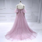 Sweetheart Neck Plus Size Maternity Gown for Photo Shoot Pink Baby Shower Dresses Pregnancy Shooting Dress Sunnderly SY17776-1