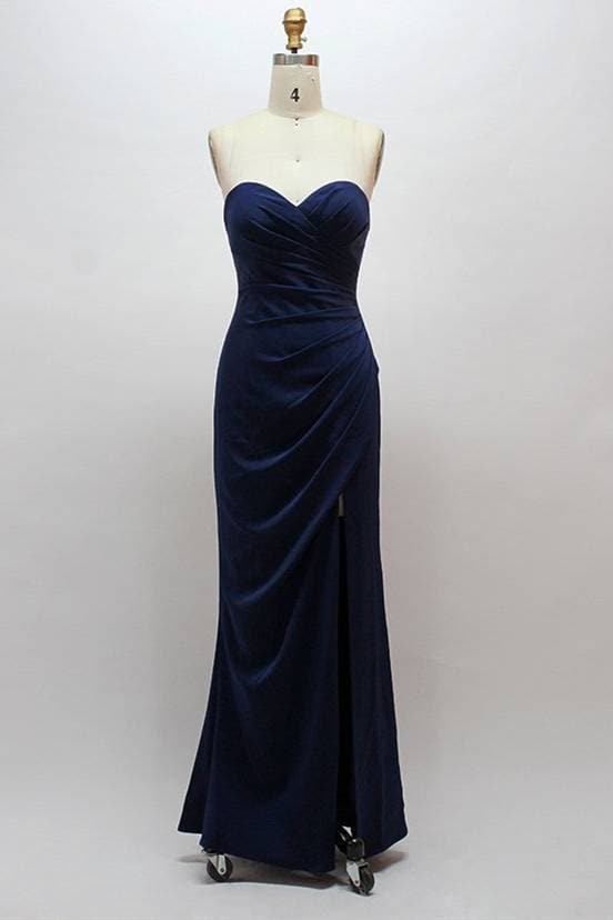 Vestido de dama de honor rojo plisado con escote corazón SCB67 