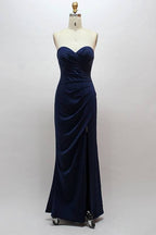 Vestido de dama de honor rojo plisado con escote corazón SCB67 