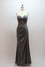 Vestido de dama de honor rojo plisado con escote corazón SCB67 