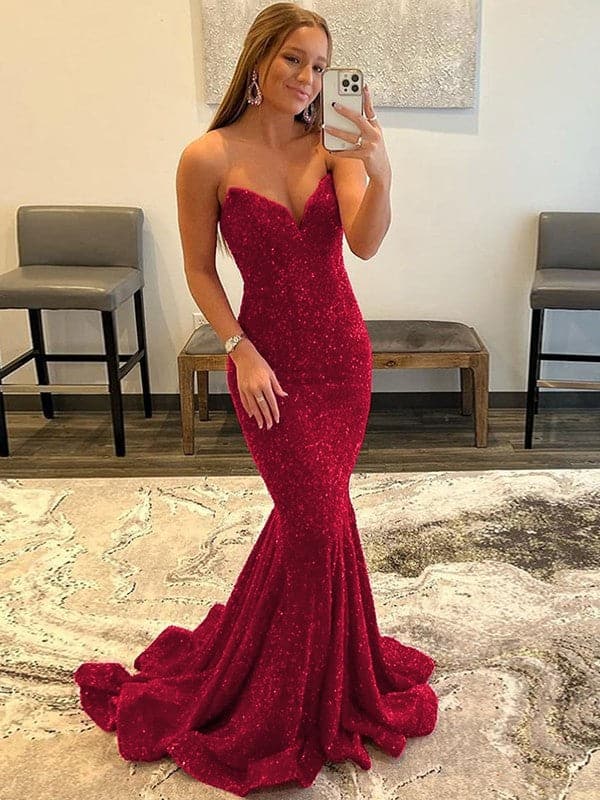 Sweetheart Hot Prom Dresses Brush Train Dresses SYP24