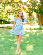 Retro Style Floral A-line Short Homecoming Dress,Summer Outfit Dress Y2957