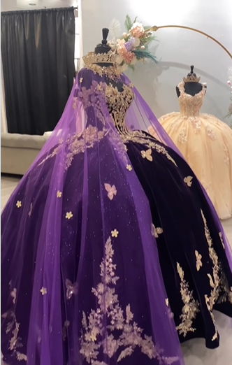 Impresionante vestido de quinceañera de princesa morado, vestido morado para dulces 16 Y6560