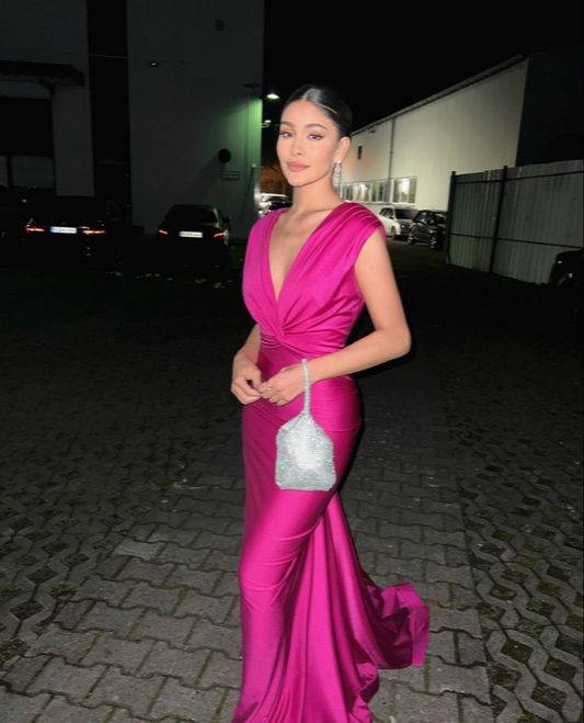 Sexy V Neck Mermaid Evening Dress Gala Dress Y5260