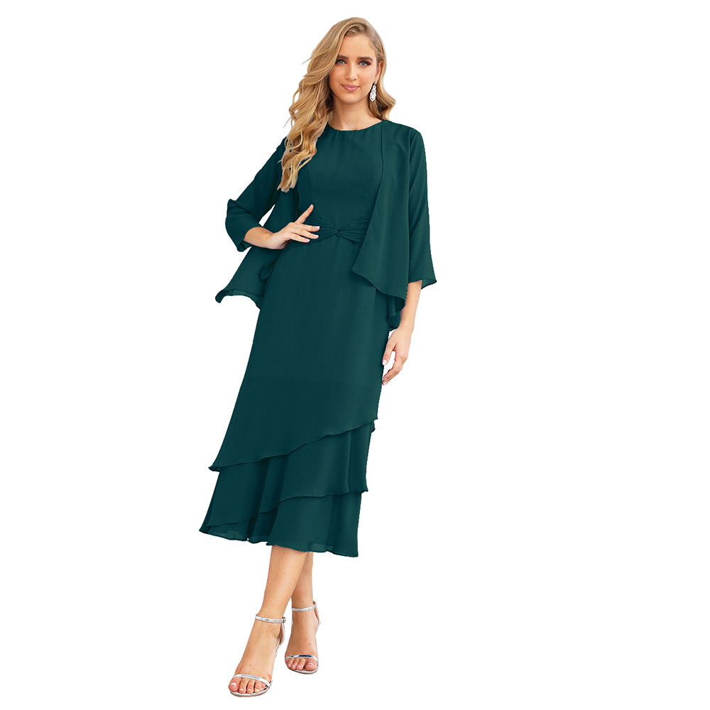 Sunnderly Chiffon Spring Mother of The Bride Dresses A-Line Plus Size for Women Formal Prom Gowns