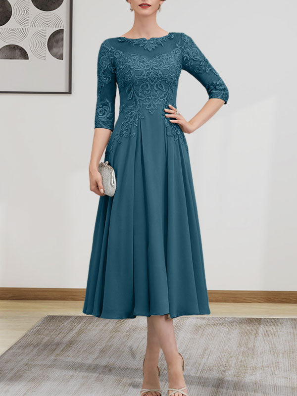 Vestido de gasa con encaje, corte A, ilusión, largo hasta la rodilla, para madre de la novia, con lentejuelas y abalorios