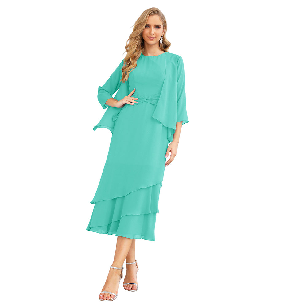 Sunnderly Chiffon Spring Mother of The Bride Dresses A-Line Plus Size for Women Formal Prom Gowns