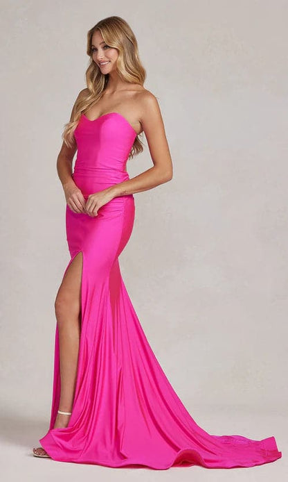 Fuchsia Ballkleid Herzausschnitt Trägerlos Abendkleid SYP47