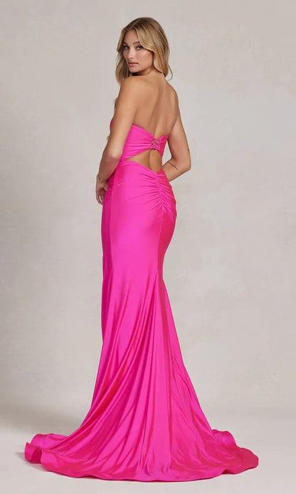 Fuchsia Ballkleid Herzausschnitt Trägerlos Abendkleid SYP47
