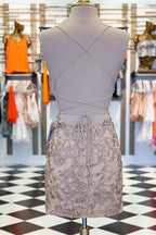 Enges rotes kurzes Homecoming-Kleid aus Spitze SYH29