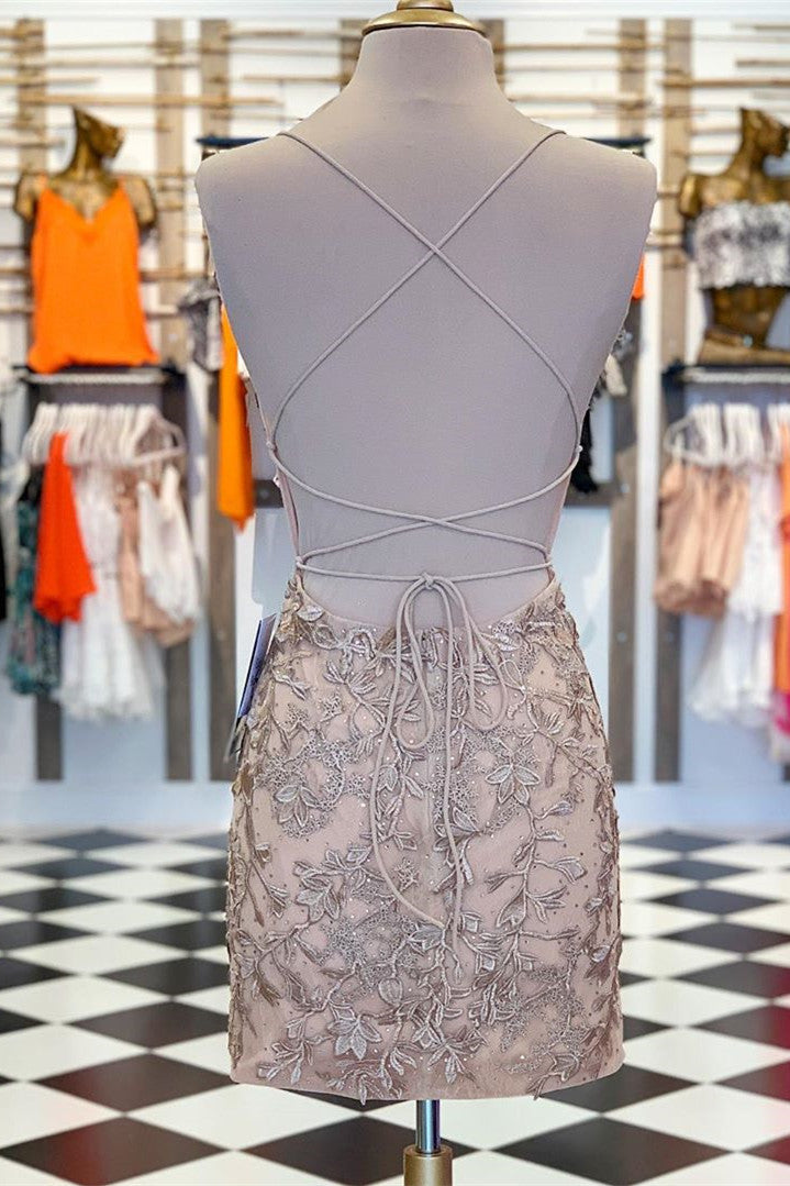 Enges rotes kurzes Homecoming-Kleid aus Spitze SYH29