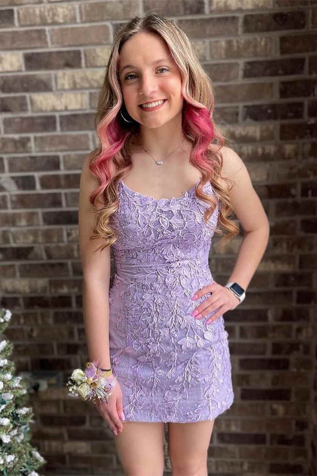 Enges rotes kurzes Homecoming-Kleid aus Spitze SYH29