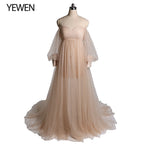 Tulle Off Shoulder Lace Up on Back Open Front Maternity Gown for Photo Shoot  Baby Shower Sunnderly