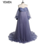 Tulle Off Shoulder Lace Up on Back Open Front Maternity Gown for Photo Shoot  Baby Shower Sunnderly