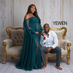 Tulle Off Shoulder Lace Up on Back Open Front Maternity Gown for Photo Shoot  Baby Shower Sunnderly