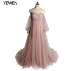 Tulle Off Shoulder Lace Up on Back Open Front Maternity Gown for Photo Shoot  Baby Shower Sunnderly