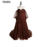 Tulle Off Shoulder Lace Up on Back Open Front Maternity Gown for Photo Shoot  Baby Shower Sunnderly