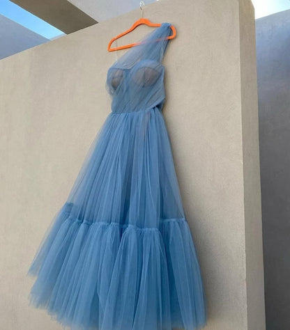 One-Shoulder-Tüll-Ballkleid SYP167