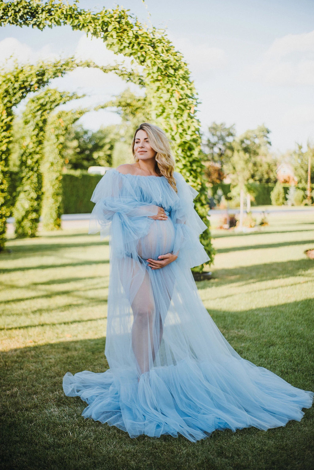 Blue Tulle Maternity Dress SY004