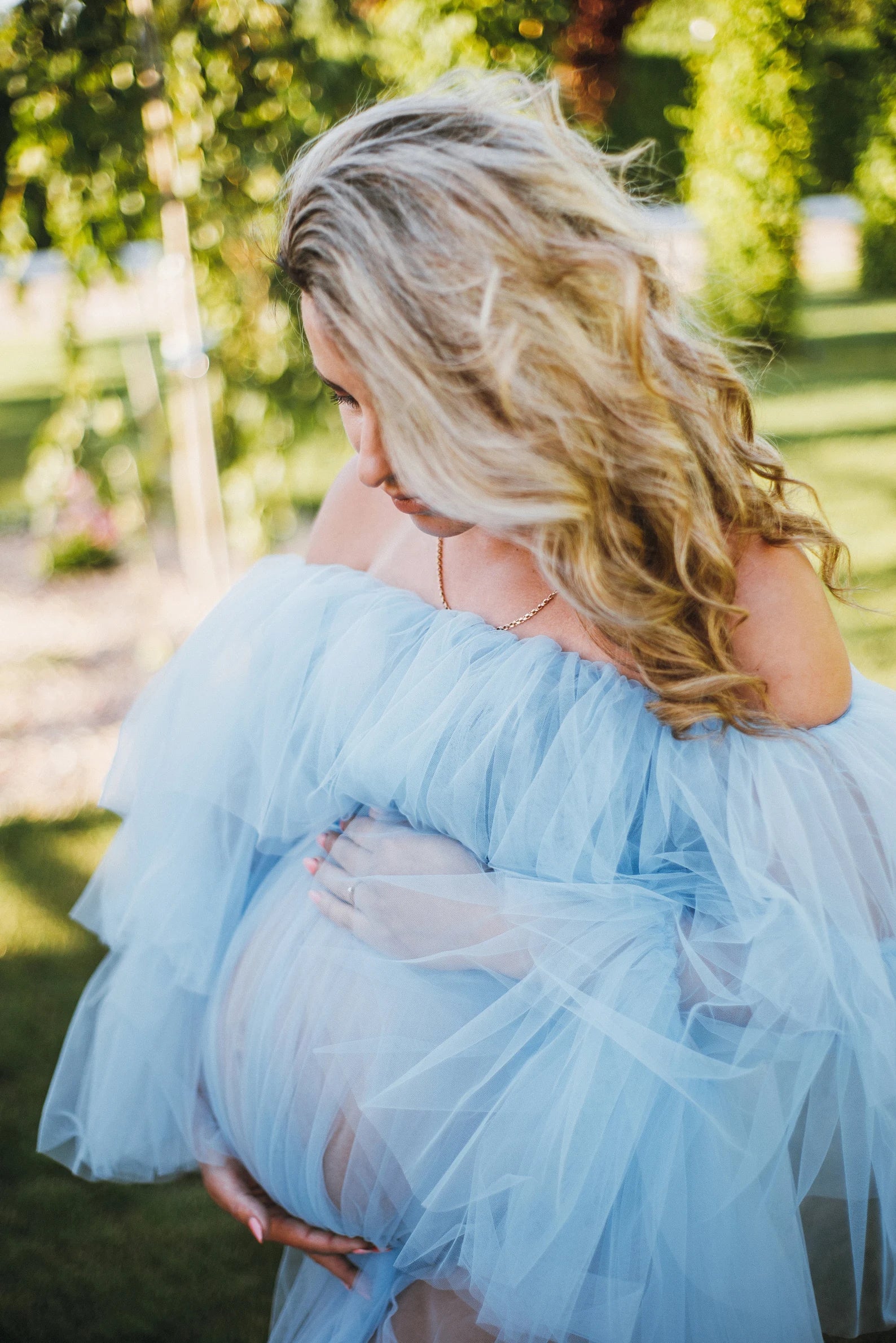 Blue Tulle Maternity Dress SY004