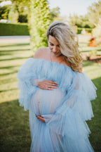 Blue Tulle Maternity Dress SY004