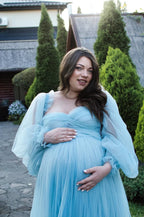 Blue Tulle maternity dress For Photo Shoot SY003