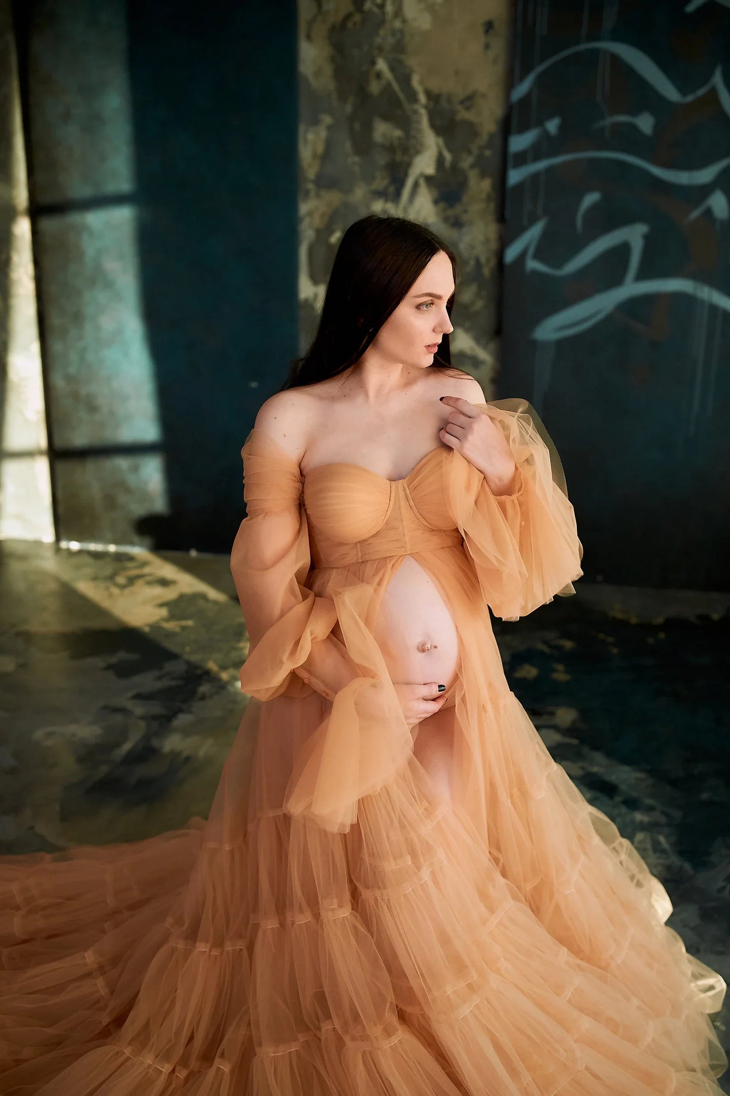 Tulle pregnancy dress pregnancy dress SY059