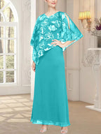 Vestido largo de malla brillante con corpiño asimétrico superpuesto novedoso