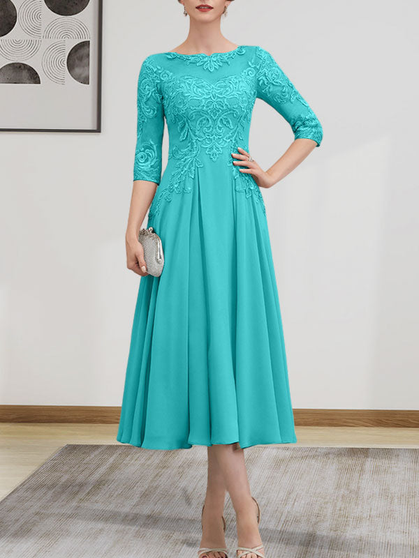 Vestido de gasa con encaje, corte A, ilusión, largo hasta la rodilla, para madre de la novia, con lentejuelas y abalorios