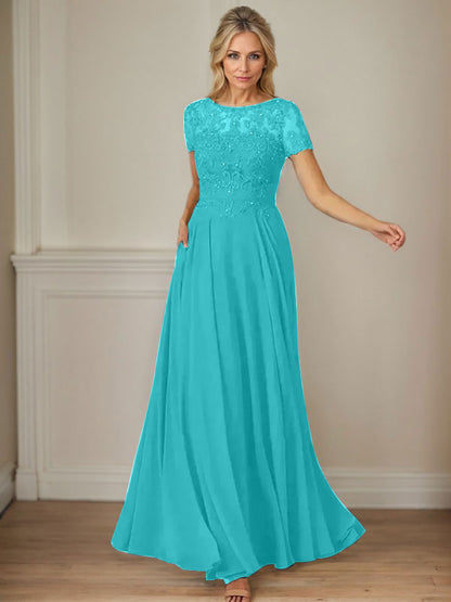 Dunkelmarineblaues A-Linien-Chiffonkleid mit U-Boot-Ausschnitt und Pailletten 