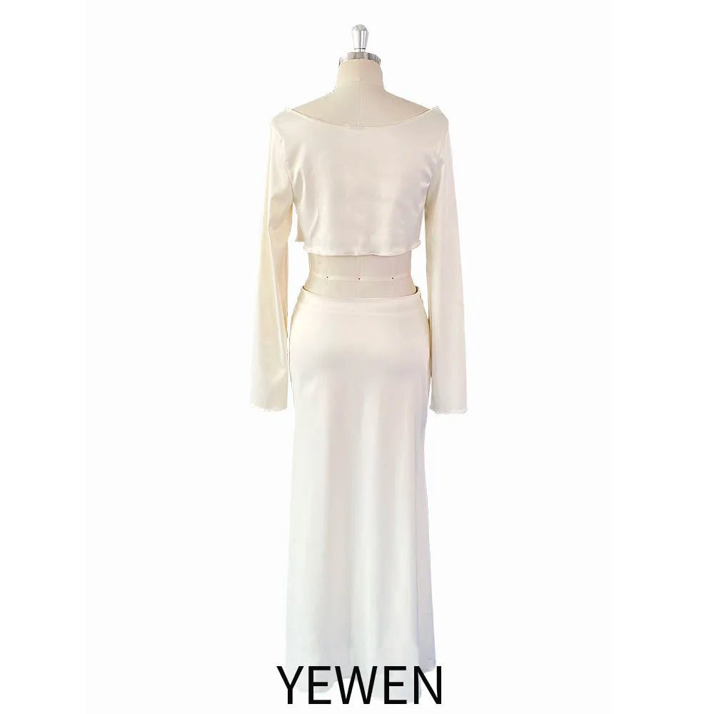 Two Piece Maternity Set Outfits Woman Maxi Skirt with Top Pregnancy Shooting Dress Maternity Gown for Photo Shoot Sunnderly SY231078