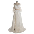 Two Piece Set Lace Cold-Shoulder Boho Dress for Photo Shoot Maxi Dress Fancy Photography Props SY240085