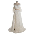 Two Piece Set Lace Cold-Shoulder Boho Dress for Photo Shoot Maxi Dress Fancy Photography Props SY240085