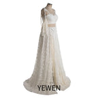 Two Piece Set Lace Cold-Shoulder Boho Dress for Photo Shoot Maxi Dress Fancy Photography Props SY240085