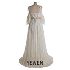 Two Piece Set Lace Cold-Shoulder Boho Dress for Photo Shoot Maxi Dress Fancy Photography Props SY240085