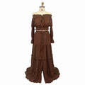Two Pieces Set Dress Adjustable Waist Woman Boho Photo Shoot Dresses SY231071