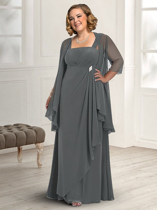 Vestidos de madre de la novia con tirantes finos, corte princesa/A y chaqueta
