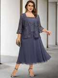 Vestidos de madre de la novia de corte A/princesa con tirantes finos y largo hasta la rodilla