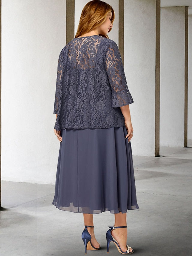 Vestidos de madre de la novia de corte A/princesa con tirantes finos y largo hasta la rodilla