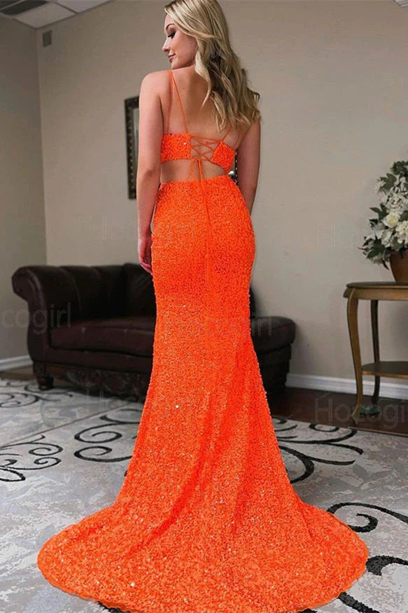 Vestido de fiesta amarillo de dos piezas con lentejuelas SYP94 
